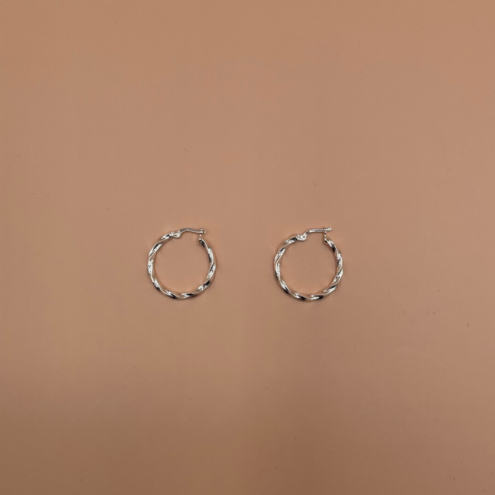 Elegant Silver Hoop Earrings - Picture 1 of 1